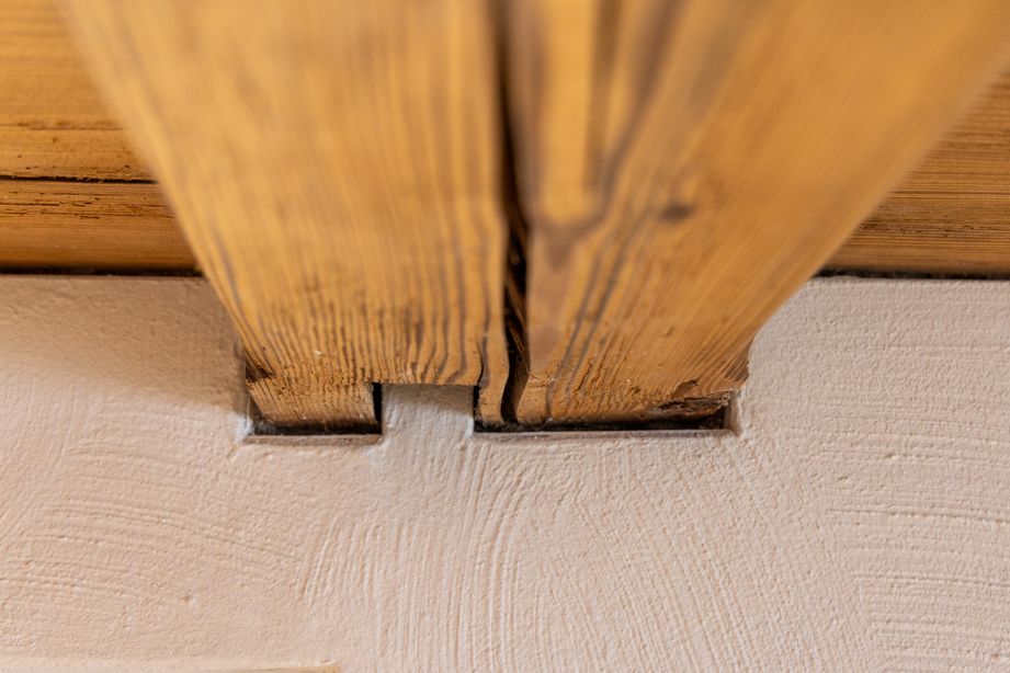 Detailaufnahme von Balkenlage