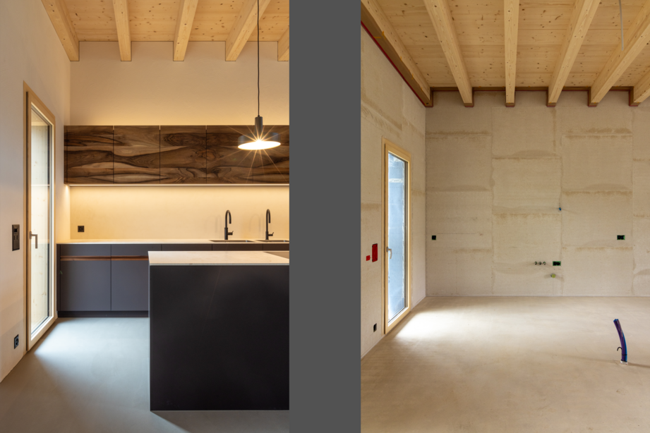 Vorher Nachher von Küche auf Baustelle