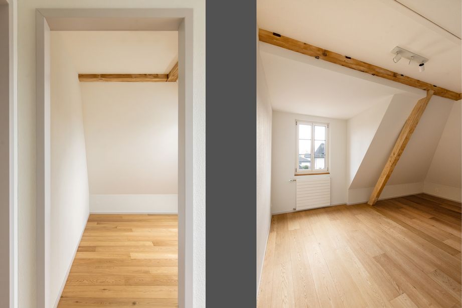 Innenraum in einem Dachgeschoss von einem EFH